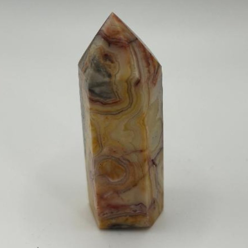 Crazy Lace Agate Obelisk Tower Crystal